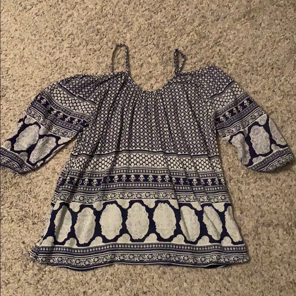 Cold shoulder babydoll top